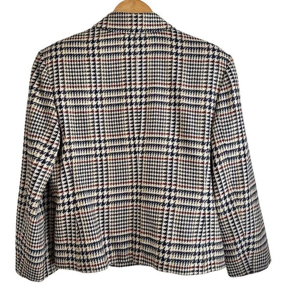 Surrey Classics Vintage Tan and Purple Houndstooth Check Silk Wool Blend Blazer - Picture 3 of 6